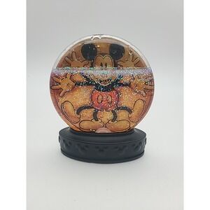 Disney Parks Mickey Mouse Flat Glitter Snow Globe Glitter‎ Sepia Gold Tone